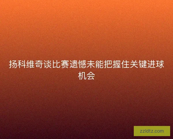 扬科维奇谈比赛遗憾未能把握住关键进球机会