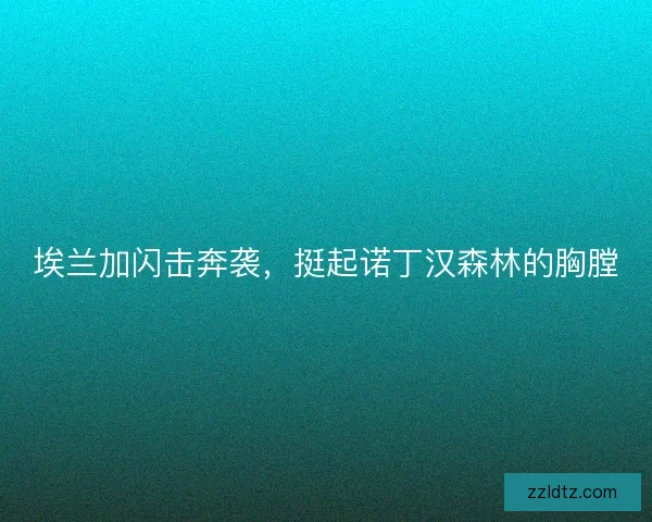 埃兰加闪击奔袭，挺起诺丁汉森林的胸膛